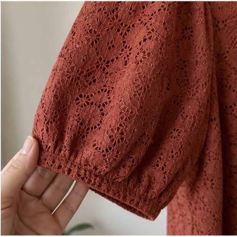 Rust Peplum Top - Picture 5 of 6